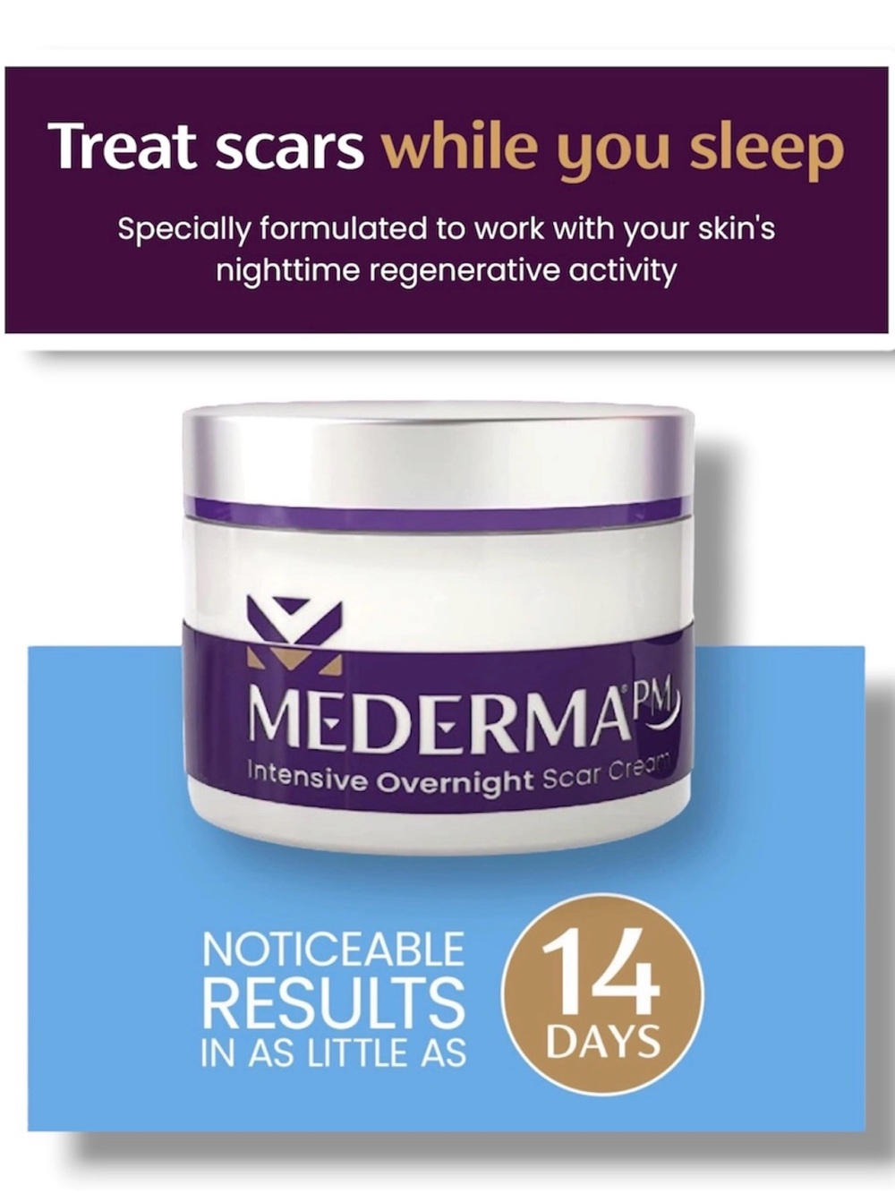 Mederma PM Intensive Overnight Scar Cream TriPeptol & Dimethicone Sealed NIB